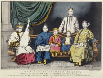 Affiche publicitaire pour La Famille Chinoise Vivante, 1850